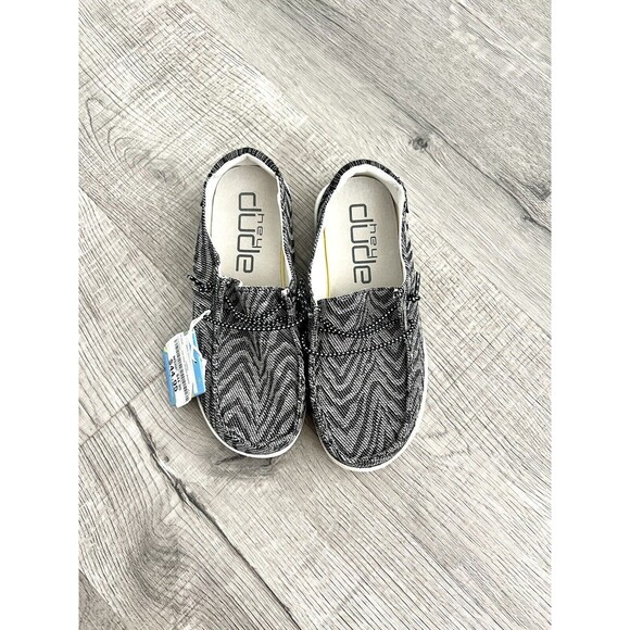 Hey Dude Shoes-Wendy Youth-Woven Black Zebra Stripe-size K13-NEW! - Picture 2 of 7